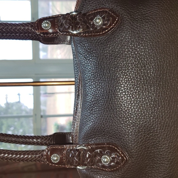 FF 💘🖤💘 BRIGHTON HOBO VINTAGE PEBBLED & CROC LEATHER SHOULDER PURSE BAG - Picture 4 of 14